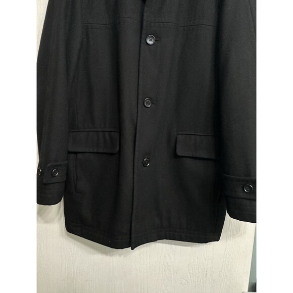 London Fog Jacket Coat Medium Men's Black Wool Blend Pre-owned Great Condition - Picture 7 of 8